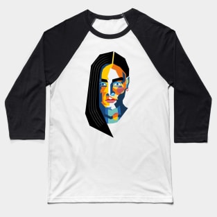 Geometric Woman's Face Baseball T-Shirt